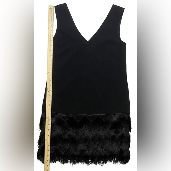 BCBGMAXAZRIA Addilyn Fringe-Trim Shift Dress Women’s Size 0 sleeveless LBD - Picture 16 of 16